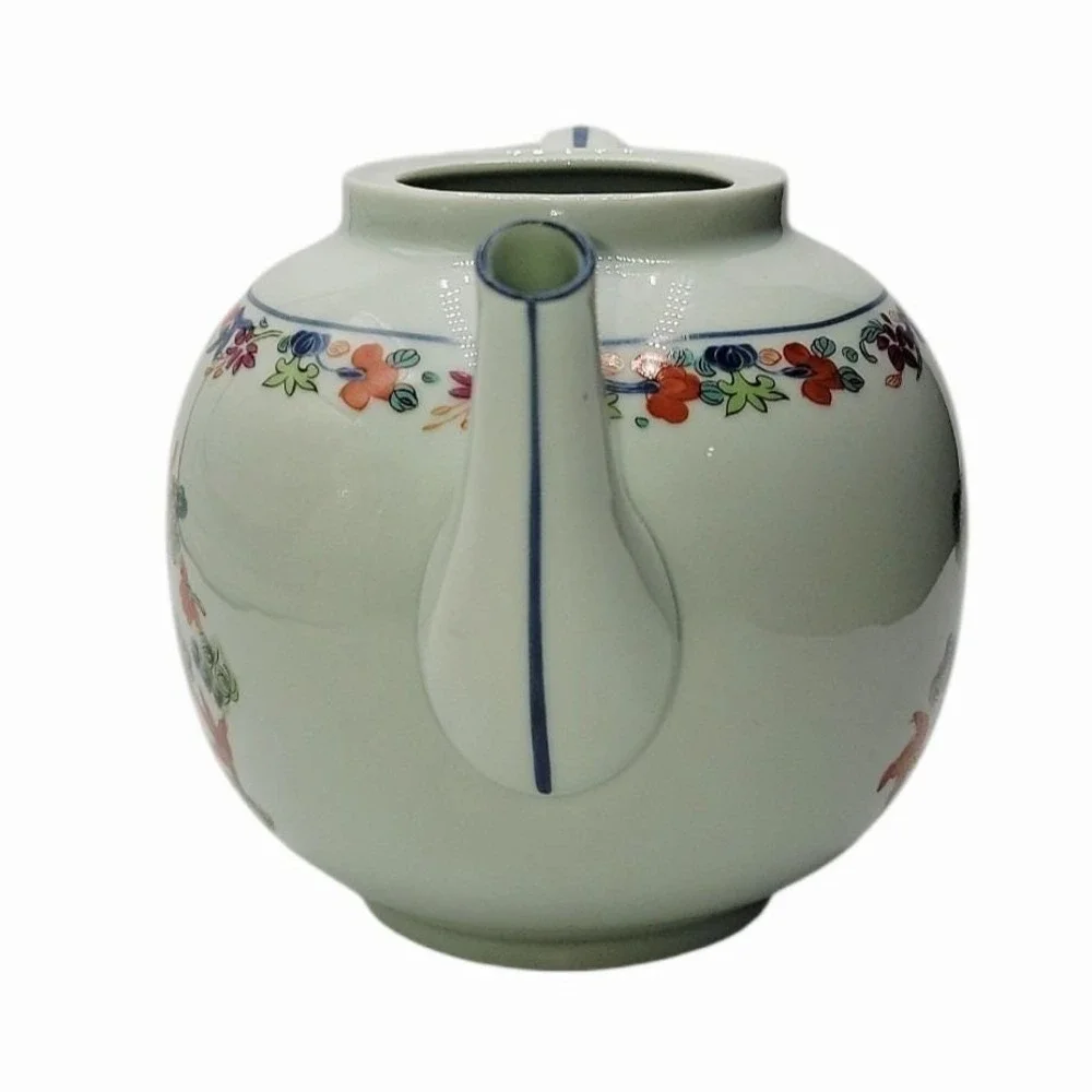 Puiforcat Limoges France Kiang She Porcelain Teapot Chinese Fish Motif 8